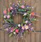 22inch Artificial Spring Summer Wreath Lavender with Colorful Flowers,Green Leaves for Front Door Home Wall Party Decor